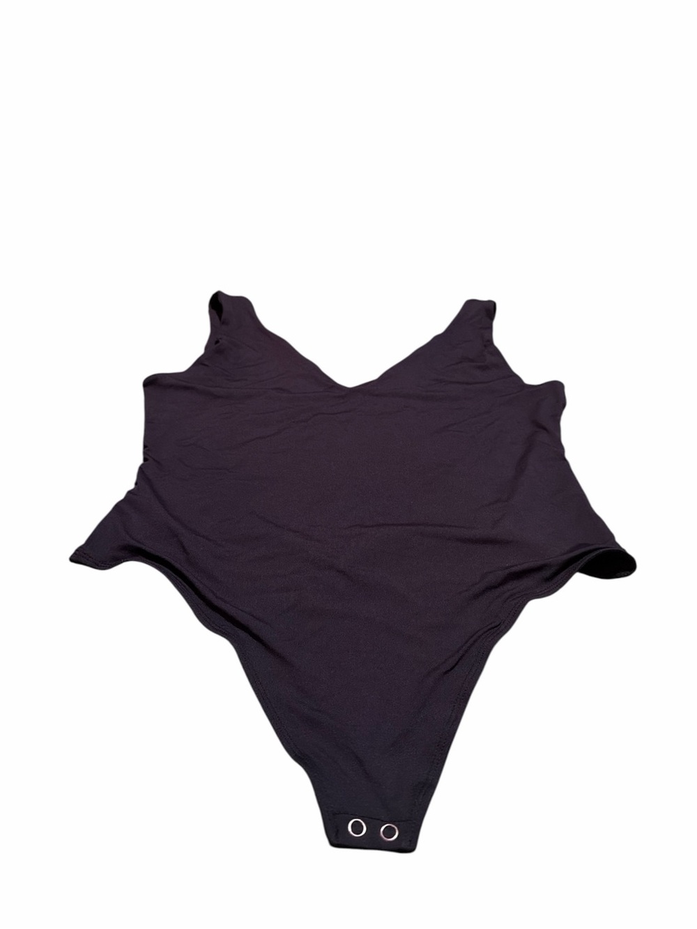 And Now This Black V-Neck Layer Bodysuit Black Size XL Thong Stretch - Picture 3 of 6